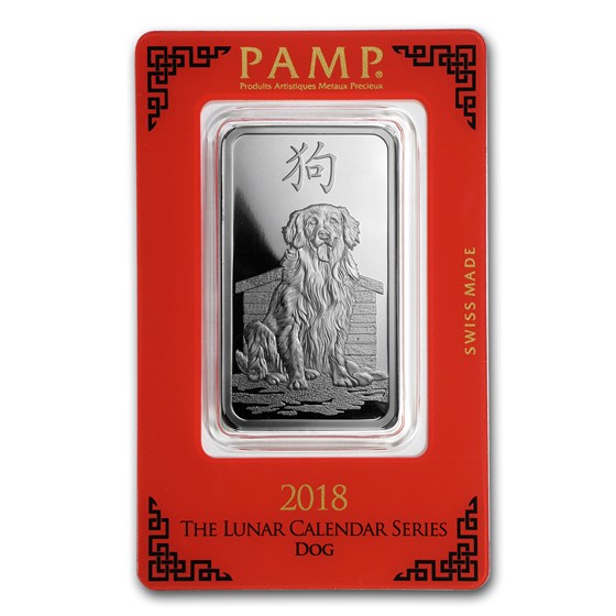 1 oz Silver Bar - PAMP Suisse (Year of the Dog) 1 oz Silver Bar - PAMP Suisse (Year of the Dog)